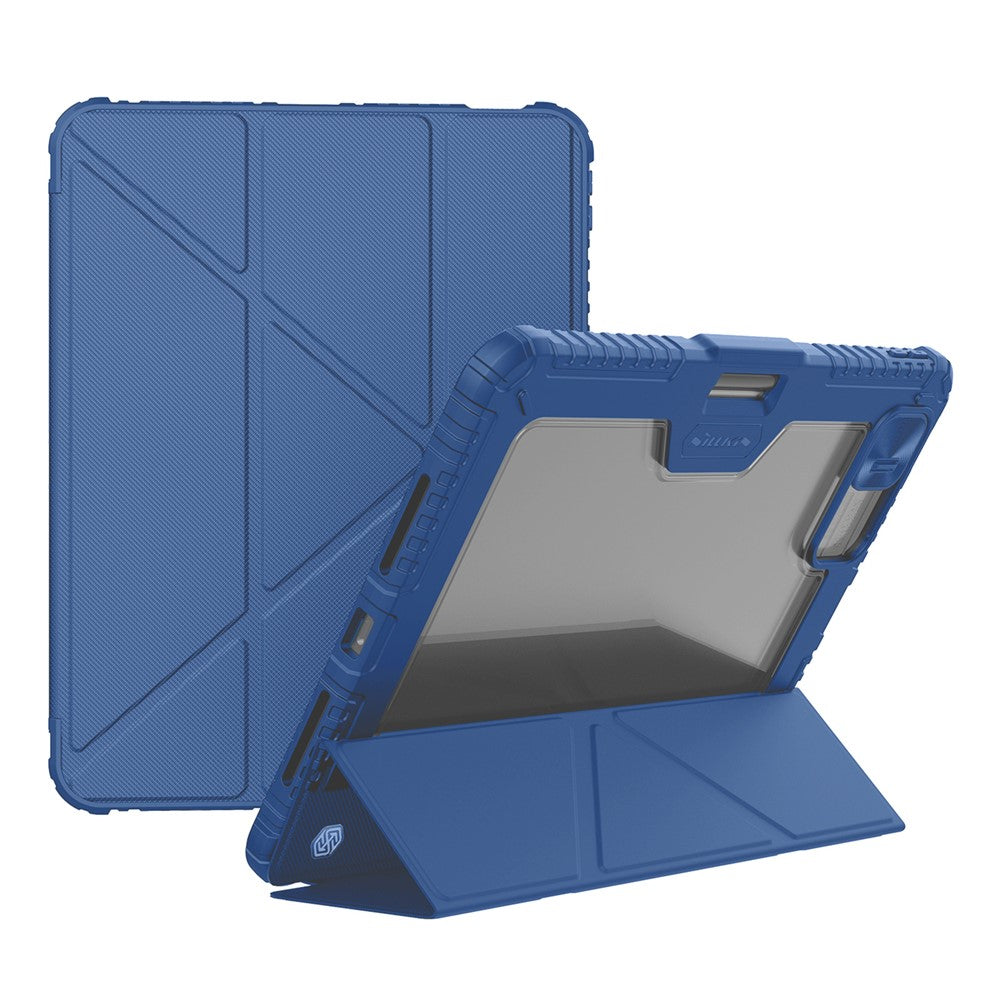 NILLKIN Bumper Leather Case Pro for iPad Pro 11 (2024) Tablet Cover Anti-Fall Auto Wake  /  Sleep Case