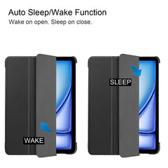 For iPad Air 13 (2025) / (2024) Case Auto Wake / Sleep Tri-Fold Stand Leather Tablet Cover