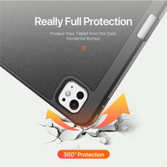 DUX DUCIS Domo Series for iPad Pro 11 (2024) Tablet Case Tri-fold Stand Leather Business Style Cover
