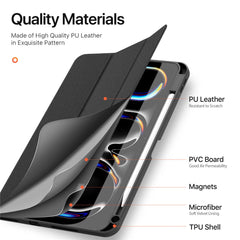 DUX DUCIS Domo Series for iPad Pro 11 (2024) Tablet Case Tri-fold Stand Leather Business Style Cover