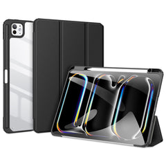 DUX DUCIS TOBY Series For iPad Pro 11 (2024) Case PU Leather Business Tri-fold Stand Tablet Cover with Pen Holder