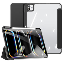 DUX DUCIS TOBY Series For iPad Pro 11 (2024) Case PU Leather Business Tri-fold Stand Tablet Cover with Pen Holder