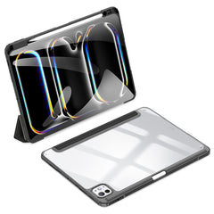 DUX DUCIS TOBY Series For iPad Pro 11 (2024) Case PU Leather Business Tri-fold Stand Tablet Cover with Pen Holder