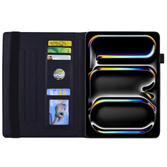 For iPad Air 13 (2025) / (2024) / Pro 12.9 (2020) / (2021) Case PU Leather Flower Pattern Stand Cover