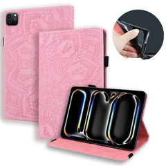 For iPad Air 13 (2025) / (2024) / Pro 12.9 (2020) / (2021) Case PU Leather Flower Pattern Stand Cover