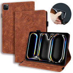 For iPad Air 13 (2025) / (2024) / Pro 12.9 (2020) / (2021) Case PU Leather Flower Pattern Stand Cover