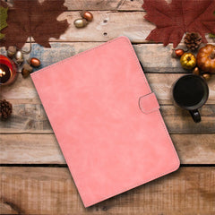 For iPad Pro 11 (2024) Cowhide Texture PU Leather Stand Tablet Case Card Holder Cover with Pen Holder Loop