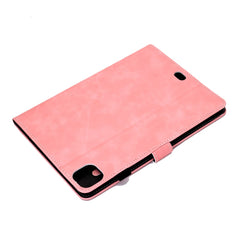For iPad Pro 11 (2024) Cowhide Texture PU Leather Stand Tablet Case Card Holder Cover with Pen Holder Loop