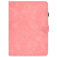 For iPad Pro 11 (2024) Cowhide Texture PU Leather Stand Tablet Case Card Holder Cover with Pen Holder Loop