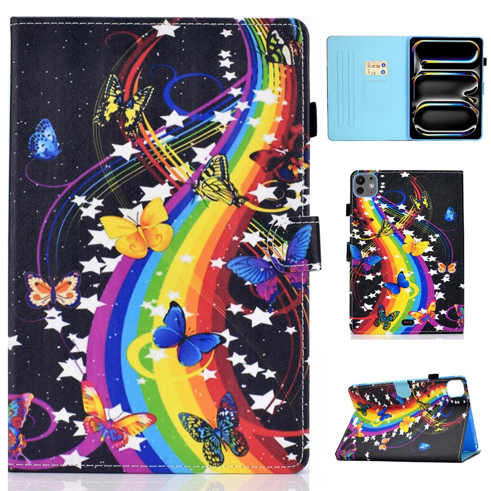 For iPad Pro 11 (2025) / 11 (2024) Case PU Leather+TPU Tablet Protective Cover Pattern Printing Full Protection Shell - TechGearPal