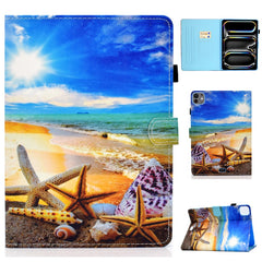 For iPad Pro 11 (2024) Case PU Leather+TPU Tablet Protective Cover Pattern Printing Full Protection Shell