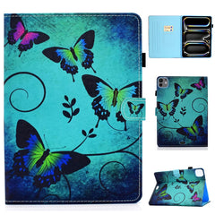 For iPad Pro 11 (2024) Case PU Leather+TPU Tablet Protective Cover Pattern Printing Full Protection Shell