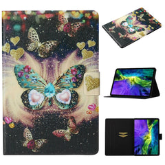 For iPad Pro 11 (2024) Case Pattern Leather Folio Stand Tablet Cover with Card Holder