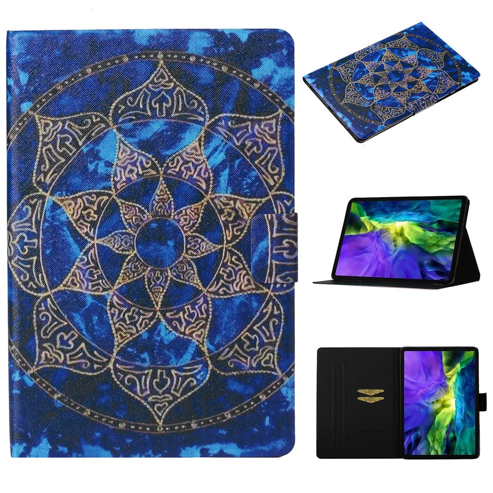 For iPad Pro 11 (2024) Case Pattern Leather Folio Stand Tablet Cover with Card Holder