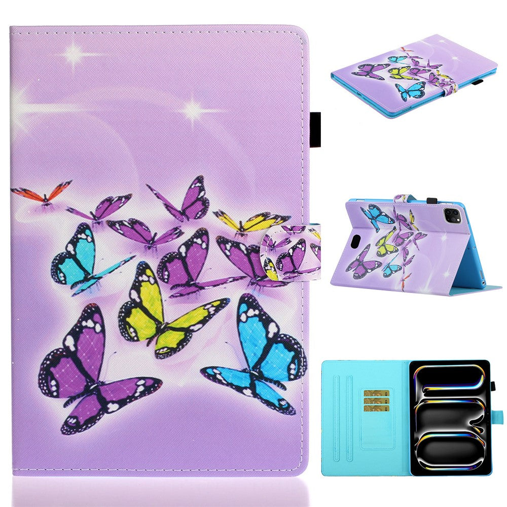 For iPad Pro 11 (2025) / 11 (2024) Case Pattern PU Leather Tablet Cover with Pencil Holder - TechGearPal