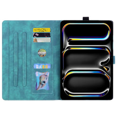 For iPad Air 13 (2025) / (2024) Pro 12.9 (2020) / (2021) Case Flower Cat Pattern Leather Smart Tablet Cover