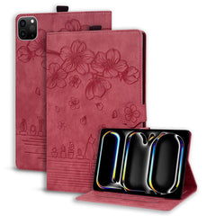 For iPad Air 13 (2025) / (2024) Pro 12.9 (2020) / (2021) Case Flower Cat Pattern Leather Smart Tablet Cover