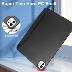 For iPad Pro 11 (2024) Case Stand PU Leather + PC Matte Back Tablet Case