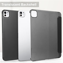 For iPad Pro 11 (2024) Case Stand PU Leather + PC Matte Back Tablet Case