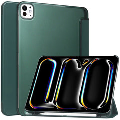 For iPad Pro 11 (2024) Case Stand PU Leather + PC Matte Back Tablet Case