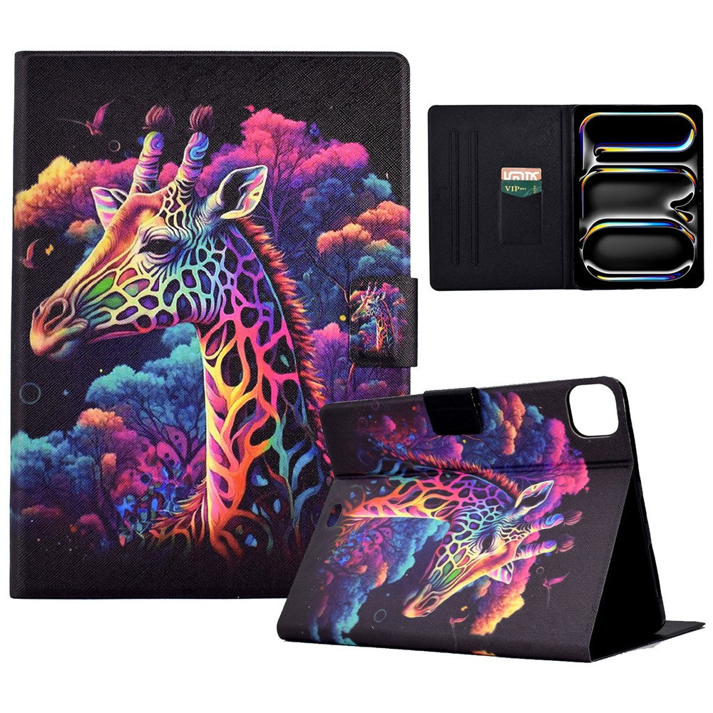 For iPad Pro 11 (2024) Case Pattern Leather Tablet Protective Cover Auto Sleep / Wake - TechGearPal