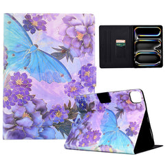 For iPad Pro 11 (2024) Case Pattern Leather Tablet Protective Cover Auto Sleep / Wake