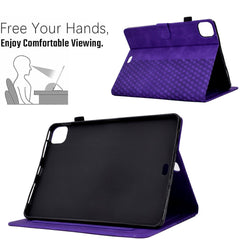 A3 For iPad Pro 11 (2024) Case Card Slots Leather Tablet Cover Block Pattern