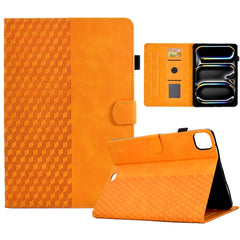 A3 For iPad Pro 11 (2024) Case Card Slots Leather Tablet Cover Block Pattern