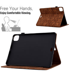 A6 For iPad Pro 11 (2024) Case Card Slots Stand Rhombus Auto Wake  /  Sleep Leather Tablet Cover