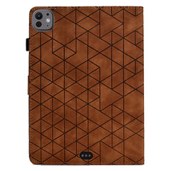 A6 For iPad Pro 11 (2024) Case Card Slots Stand Rhombus Auto Wake  /  Sleep Leather Tablet Cover