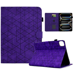 A6 For iPad Pro 11 (2024) Case Card Slots Stand Rhombus Auto Wake  /  Sleep Leather Tablet Cover