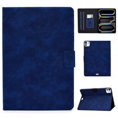 For iPad Pro 11 (2024) Case Cowhide Texture Leather Tablet Cover Multi-Angle Viewing