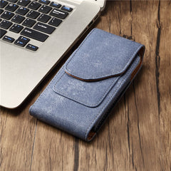 6.7  /  6.9 inch Phone Case Holster for iPhone 16 Pro Max  /  Samsung Galaxy S25 Ultra  /  S24 Ultra , Jeans Cloth Texture Belt Clip Leather Ba - TechGearPal