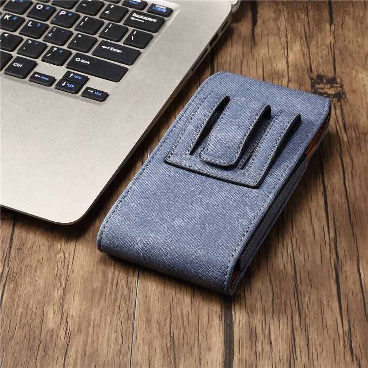 6.7  /  6.9 inch Phone Case Holster for iPhone 16 Pro Max  /  Samsung Galaxy S25 Ultra  /  S24 Ultra , Jeans Cloth Texture Belt Clip Leather Ba - TechGearPal