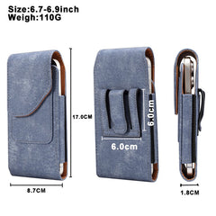 6.7  /  6.9 inch Phone Case Holster for iPhone 16 Pro Max  /  Samsung Galaxy S25 Ultra  /  S24 Ultra , Jeans Cloth Texture Belt Clip Leather Ba - TechGearPal