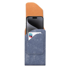 6.7  /  6.9 inch Phone Case Holster for iPhone 16 Pro Max  /  Samsung Galaxy S25 Ultra  /  S24 Ultra , Jeans Cloth Texture Belt Clip Leather Ba - TechGearPal