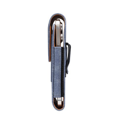 6.7  /  6.9 inch Phone Case Holster for iPhone 16 Pro Max  /  Samsung Galaxy S25 Ultra  /  S24 Ultra , Jeans Cloth Texture Belt Clip Leather Ba - TechGearPal