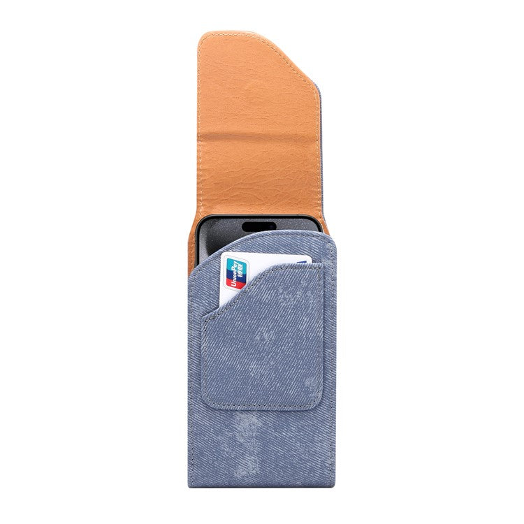 6.7  /  6.9 inch Phone Case Holster for iPhone 16 Pro Max  /  Samsung Galaxy S25 Ultra  /  S24 Ultra , Jeans Cloth Texture Belt Clip Leather Ba - TechGearPal
