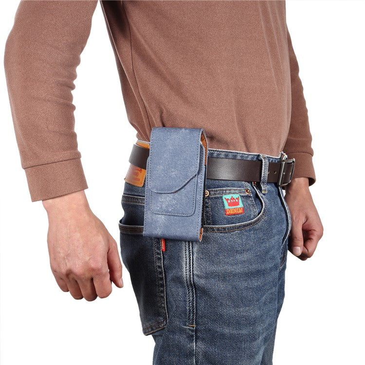 6.7  /  6.9 inch Phone Case Holster for iPhone 16 Pro Max  /  Samsung Galaxy S25 Ultra  /  S24 Ultra , Jeans Cloth Texture Belt Clip Leather Ba - TechGearPal