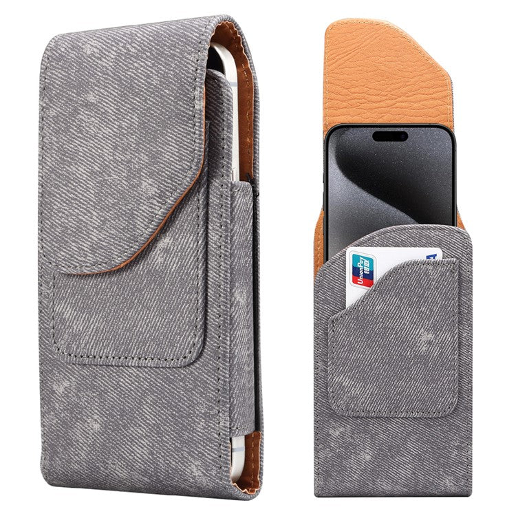6.7  /  6.9 inch Phone Case Holster for iPhone 16 Pro Max  /  Samsung Galaxy S25 Ultra  /  S24 Ultra , Jeans Cloth Texture Belt Clip Leather Ba - TechGearPal