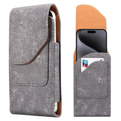 6.7  /  6.9 inch Phone Case Holster for iPhone 16 Pro Max  /  Samsung Galaxy S25 Ultra  /  S24 Ultra , Jeans Cloth Texture Belt Clip Leather Ba - TechGearPal