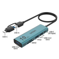 ONTEN UCA613+ USB-A / USB-C to 3 x USB3.2 + USB-C Charging Port + SD / TF Card Reader Hub - TechGearPal