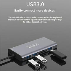 ONTEN UC601 USB 3.0 Hub Docking Station Gigabit Ethernet RJ45  /  Dual HDMI 4K  /  Type-C Multifunction Adapter - TechGearPal