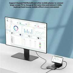 ONTEN UC601 USB 3.0 Hub Docking Station Gigabit Ethernet RJ45  /  Dual HDMI 4K  /  Type-C Multifunction Adapter - TechGearPal