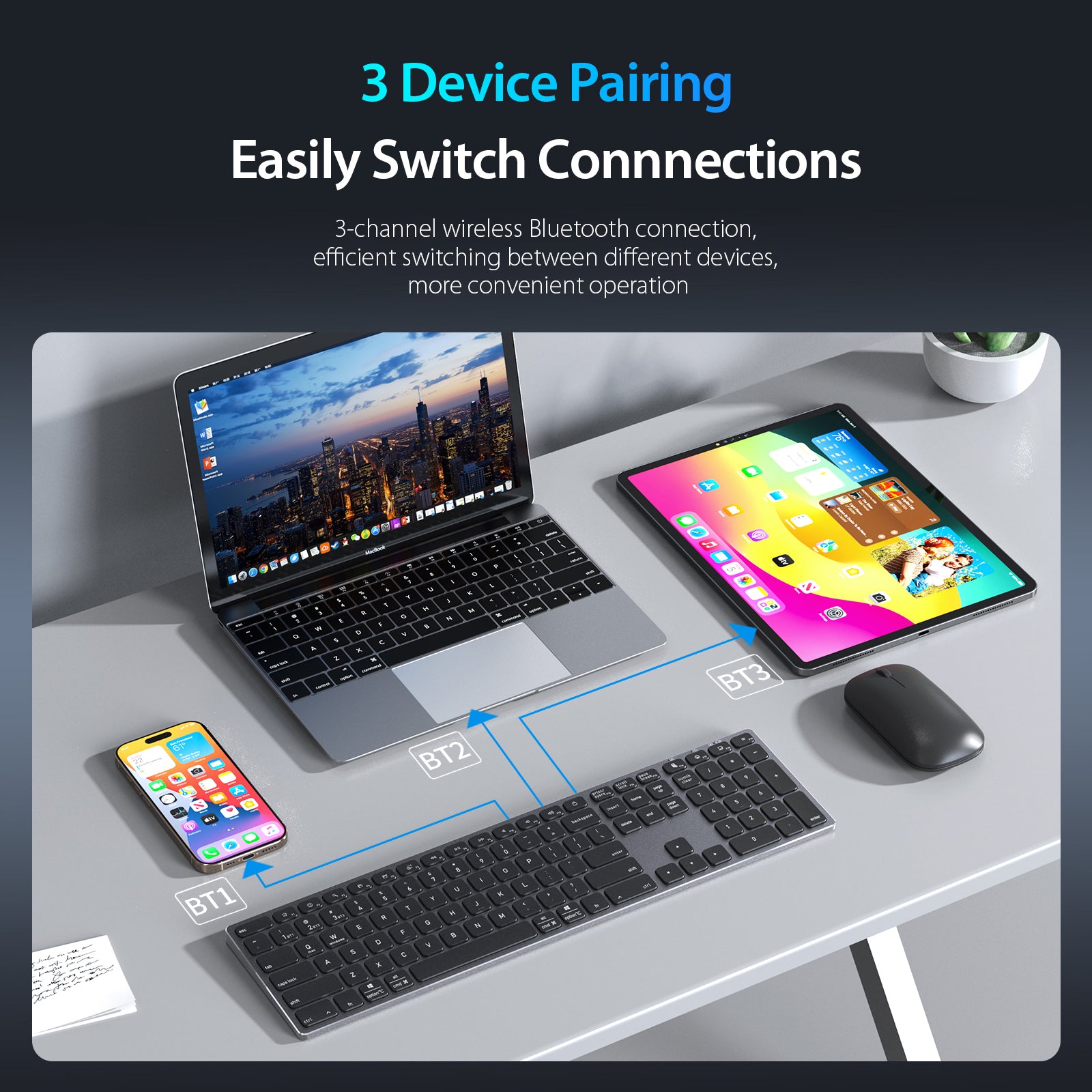 Wireless Keyboard  Wireless Keyboard DUX DUCIS LK Series Mute Keyboard for Laptops/Tablets/Phone - TechGearPal