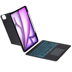 HY-12B Leather Case For iPad Air 13 (2025) / (2024) / Pro 12.9 (2022) / (2021) / (2020) / (2018) Detachable Keyboard with Floating Stand