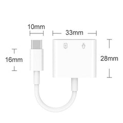 MH-CM33S USB-C to 3.5mm Headphone Audio Adapter Type-C Jack AUX Dongle Converter - TechGearPal