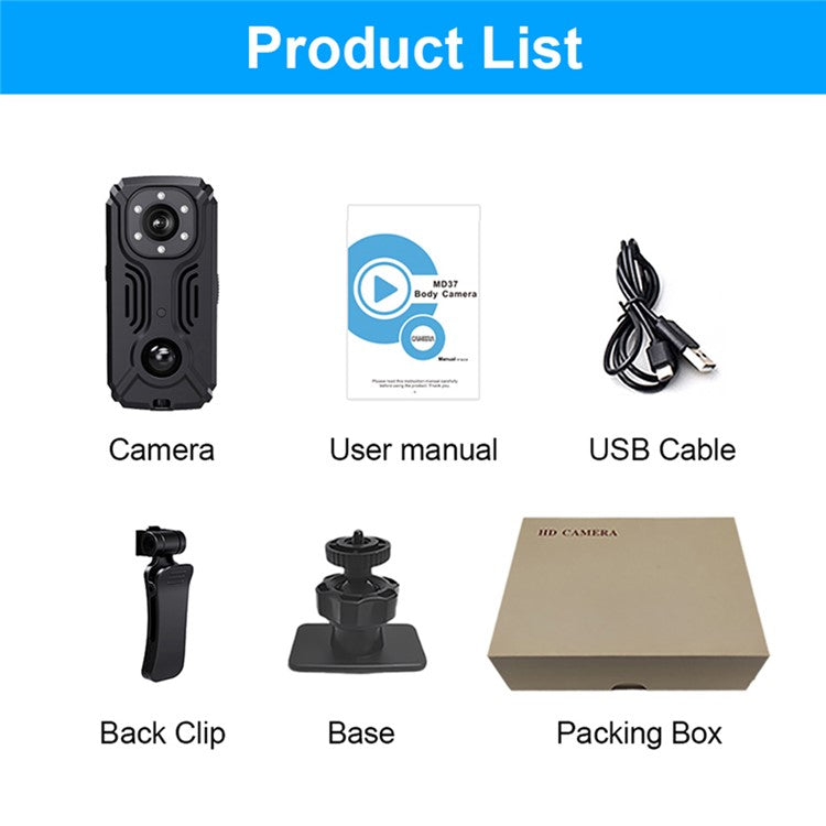 MD37 Video Recorder 2K Cycling Sports Camera with IR-CUT AP Hotspot - TechGearPal