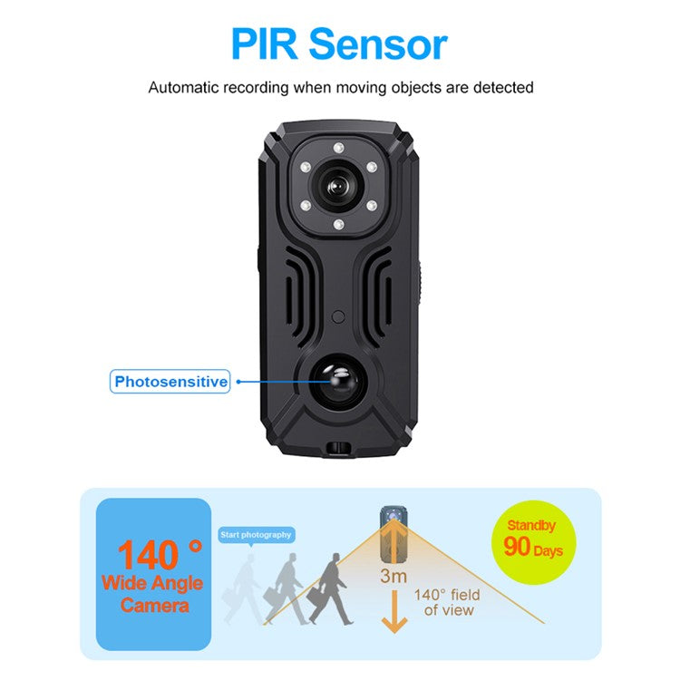 MD37 Video Recorder 2K Cycling Sports Camera with IR-CUT AP Hotspot - TechGearPal