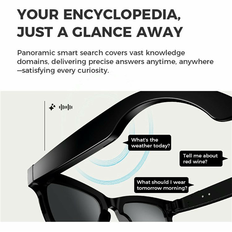 M01 Smart Bluetooth-Compatible Audio Sunglasses Call / Music Voice Assistant Real-Time Translation Glasses - TechGearPal
